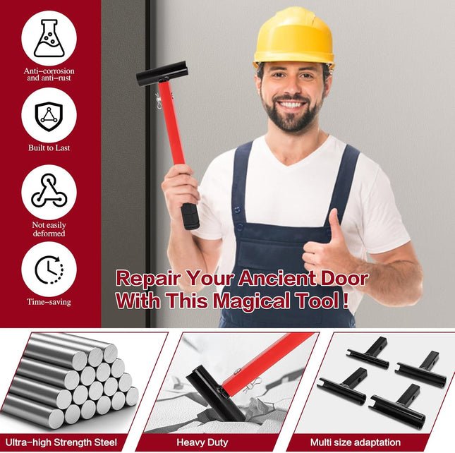 Door Hinge Adjustment Tool Set,4 Size with Replacement Rounds-Hinge Gap Adjusting Wrench,Durable Steel Construction Door