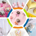 300Pcs 6 Inch(4MM DIA) Cake Pops Sticks,Lollipop Sticks, Cake pop Bags and Wrappers Chocolates and Cookies Set Including 100 Parcel Bags, 100