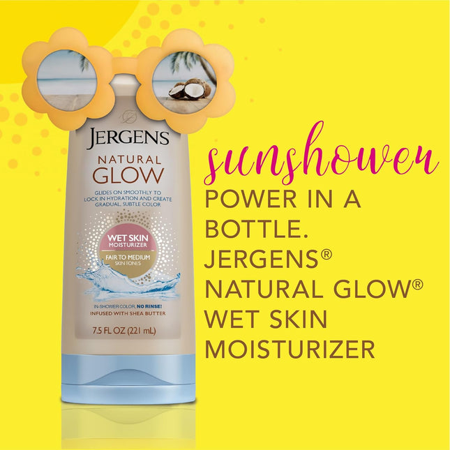 Jergens Natural Glow in Shower Lotion, Self Tanner for Fair to Medium Skin Tone,