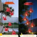 Solar Cardinal Wind Chimes Lights for Outside Garden Patio Decor | Red Bird Hanging Windchimes for Home/ Outdoors, Memorial Gifts Gifts for Mother
