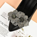 Tsangbaby Removable Rhinestone Double Flower Shoe Clips - Elegant Shine Buckle for Shoes, Bags, Clothing Accessories - Women Girls 2 Pcs Style D