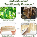 Natural Loofah Sponge, Exfoliating Body Scrubber for Men Women, Loofah with Handle, Exfoliating Back Scrubber for Shower Set, Deeply Clean &
