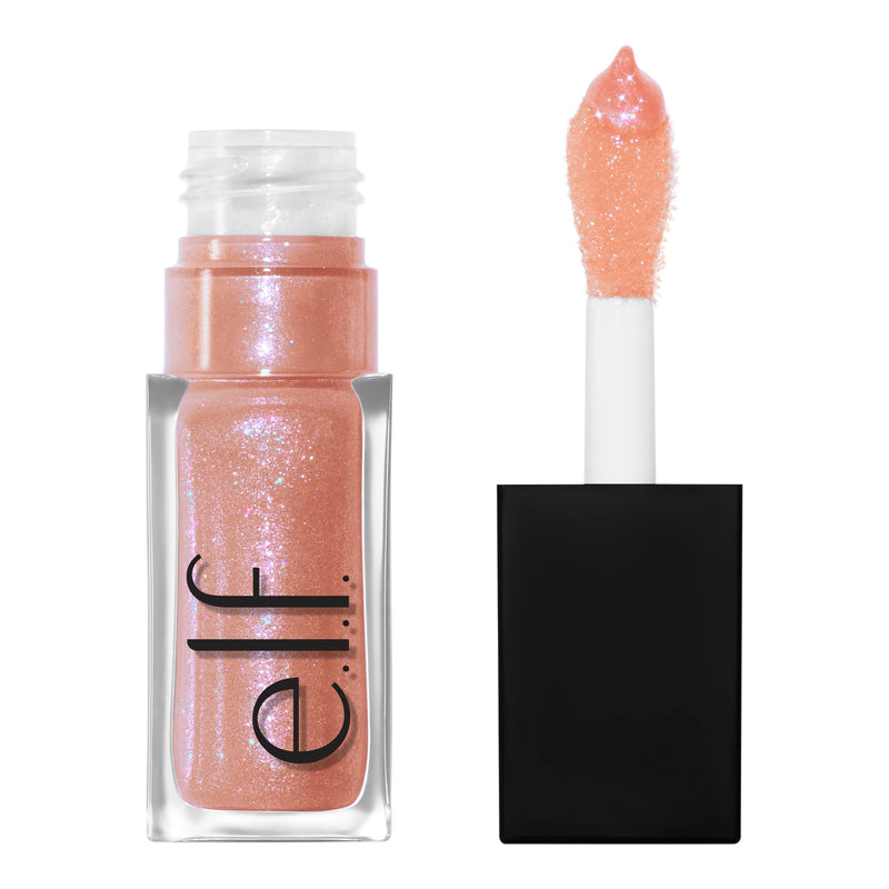 E.L.F. Glow Reviver Lip Oil, Nourishing and Hydrating with High-Shine Glimmer Finish & Sheer Wash of Color, Minty Scent, Non-Sticky, Vegan &