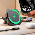 LISEN Charging Station for Apple Magsafe Charger, Travel Charger Station for Iphone16, Foldable Pad Charger for Travel Magsafe Accessories