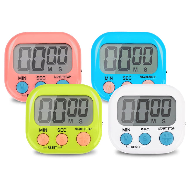 4-Piece Multi-Function Electronic Timer, Learning Management, Suitable for Kitchen, Study, Work, Exercise Training, Outd