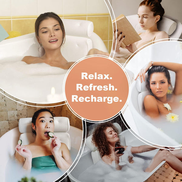 Bath Pillow for Tub, Luxury Bathtub Pillow Back Neck Support Pillow, Relaxing Spa Headrest Cushion for Women Adults Gifts, Must Have Comfort