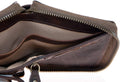 FLW Small Strong Oiled Genuine Leather Wallet with Metal Zipper around without Logos
