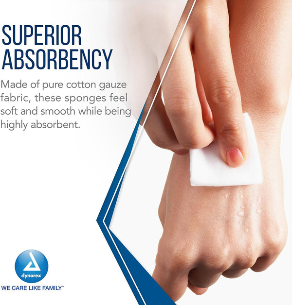 Dynarex 12-Ply Gauze Sponge Sterile 4 x 4 1 Box(ES) 100 per Box 100 Count (Pack of 1)