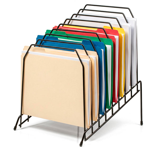 Officemate Large Incline 8 Compartment Wire Caddy, Black, 8.5 X 10.375 X 12.625 