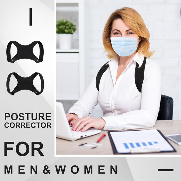 Posture Corrector for Women and Men, Adjustable Posture Back Brace Shoulder Brace, Discreet under Clothes Design Back Support, Back Pain Relief