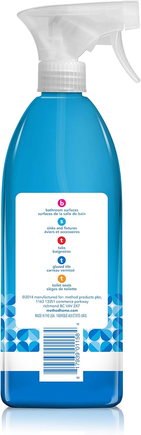 Method Antibacterial Bathroom Cleaner, Spearmint, Removes Mold + Mildew Stains, 28 Fl Oz