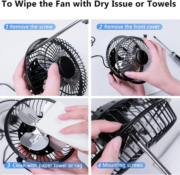 Zuvas Desk Fan Quiet Small USB Fan, Portable 4 inch Metal Fan, 2 Speed | USB Powered Electric Fan, 360° Rotation, Quiet Operation, Mechanical