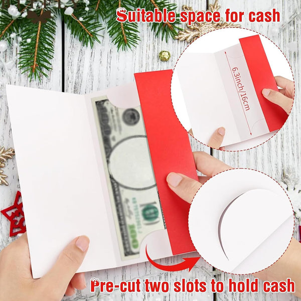 24 Pack Christmas Money Holders for Cash Christmas Money Holder for Cash Gifts with Envelopes for Cash Xmas Decoration, Holiday, and New Year Cash