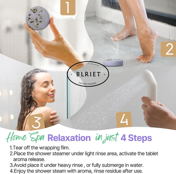 Shower Steamers Aromatherapy BLRIET 8 Pack Gifts for Women Mother Day Gift Mom Men, Birthday Gifts for Her Stress Relief Home Spa, Lavender
