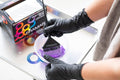 FRAMAR Powder Free Nitrile Gloves Medium â 12 INCH Black Gloves Disposable Latex Free, Guantes De Nitrile, for Hair Dye, Cleaning, Tattoo â Extra