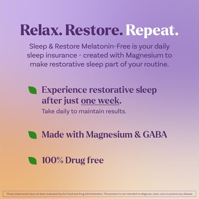 Natrol Sleep & Restore Capsules with Magnesium Glycinate 100Mg, GABA, Essential 