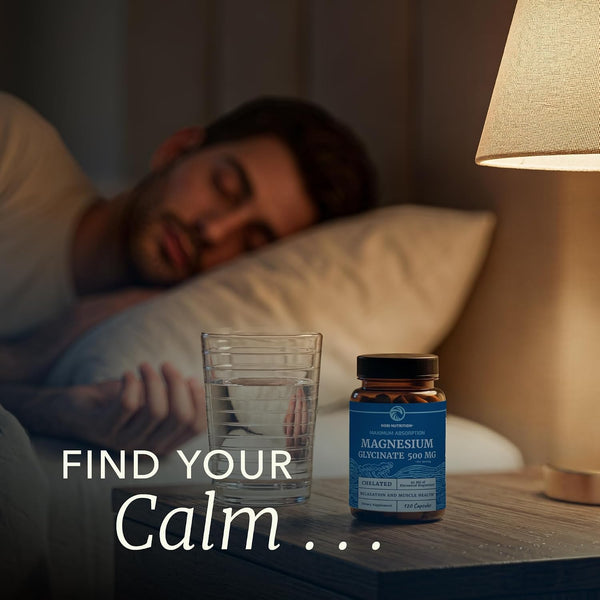 Magnesium Glycinate 500mg, High Absorption, Sleep & Relaxation Support 120 Count (Pack of 1)