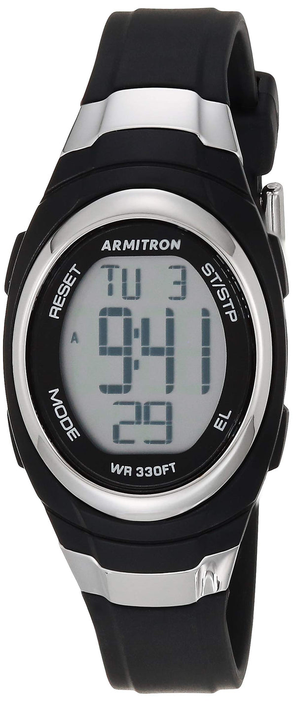 Armitron Sport Women's Digital Chronograph Resin Strap Watch, 45/7034 Black