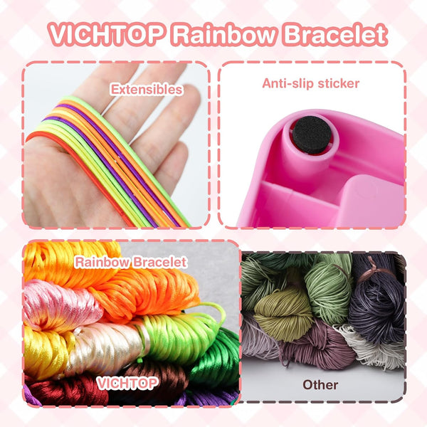 Bracelet Making Kit Toys for Ages 8+ Year Old Girls Gifts Ideas, kit Birthday Gifts for Teen Girls, Arts and Crafts String Maker Tool, Portable