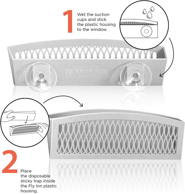 Dr. Killigan's The Fly Inn | Sticky Window Traps | Indoor Insect Trap | Catches and Hides Bugs | Better Than Fly Paper or Ribbon | Get Rid of