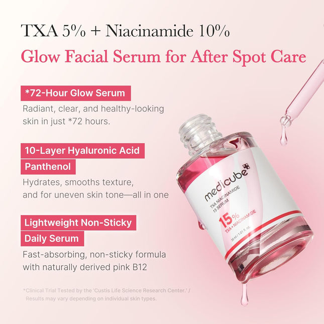 Medicube Txa+Niacinamide 15% Glow Facial Serum for after Spot Care | All-In-One 
