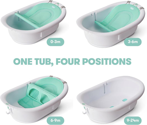 Frida Baby 4-in-1 Grow-with-Me Baby Bathtub, Baby Tub for Newborns to Toddler with Removable Bath Seat & Backrest for Bath Support in Tub Bath Tub