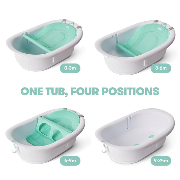 Frida Baby 4-in-1 Grow-with-Me Baby Bathtub, Baby Tub for Newborns to Toddler with Removable Bath Seat & Backrest for Bath Support in Tub Bath Tub