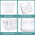 WOWBOX 25 PCS Clear Plastic Drawer Organizer Set, 4 Sizes Desk Drawer Divider Organizers and Storage Bins for Makeup, Jewelry, Gadgets for