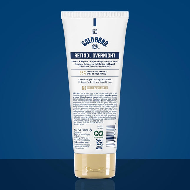 Gold Bond Age Renew Retinol Overnight Body & Face Lotion, with Retinol & Peptide