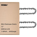 2 Pack 12 Inch Chainsaw Chain 1/4"LP Pitch .043" Gauge 64 Drive Links, Replacement Pole Saw Chain 12 inch Chainsaw Chains Fits for Stihl MSA120