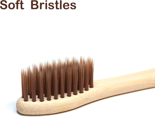 Virgin Forest Bamboo Toothbrushes 10pk, Soft Biodegradable BPA Free Eco Oral Care Soft bristles（10）