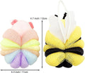 Bath Sponges 2Pieces Cute Cartoon Animal Bath Loofahs Pouf Mesh Balls Body Scrubber Bathing Accessories Gifts for Women (Bee + Pig)