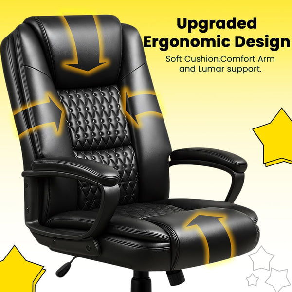 OFIKA Home Office Chair, 400LBS Big and Tall Computer Chair Heavy Duty Design, Ergonomic High Back Cushion Lumbar Back Support, Adjustable