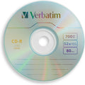 Verbatim CD-R Blank Discs 700MB 80 Minutes 52X Recordable Disc for Data and Music - 100pk Spindle Frustration Free Packaging 100pk Spindle 100