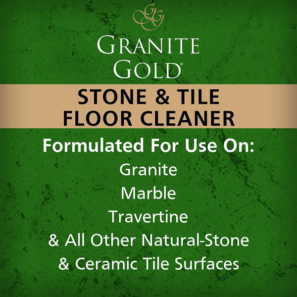 Granite Gold Stone and Tile Floor Cleaner - No-Rinse Deep Cleaning Granite, Marble, Travertine, Ceramic Solution - 32 Ounces (Packaging May Vary)