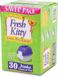 30 Count Fresh Kitty Litter Box Liners Super Thick, Durable, Easy Clean Up Jumbo Scented, Bags with Ties for Pet Cats 30 Count (Pack of 1)