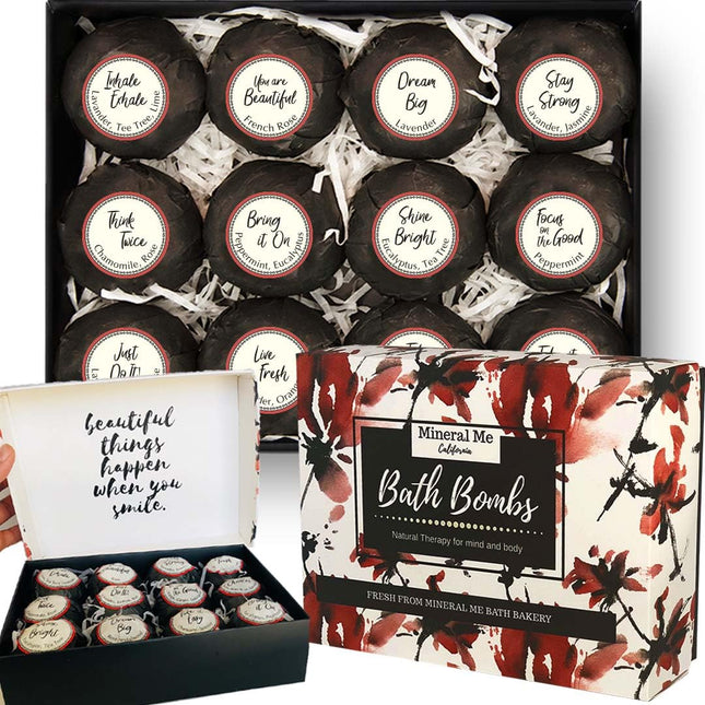 Bath Bombs for Women Relaxing with Inspirational Messages, 12 Natural and Organi