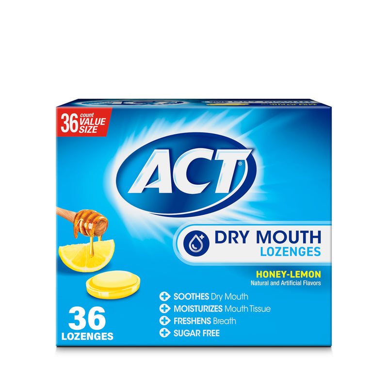 ACT Dry Mouth Moisturizing Gum With Xylitol, Soothes, Moisturizes & Freshens, Honey-Lemon, Value Size, 36 ct. 36 Count