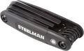 Steelman Portable Folding Hex Key Wrench Metric Multi-Tool, Set Includes 1.5, 2, 2.5, 3, 4, 5, 6, and 8mm Sizes, Chamfered Ends, Steel,