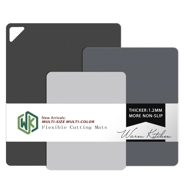 WK Flexible Plastic Cutting Boards Mats for Kitchen, Flexible Non Slip Cutting Mat, Thin Cutting Sheets, BPA Free, Dishw