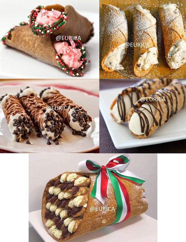 EUICAE Cannoli Tubes, 5 inch Large Stainless Steel Cannoli Forms Non-stick cream horn Danish Pastry Molds for Croissant Shell Cream Roll Pack of