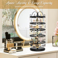 MODOWEY Rotating Earring Holder Organizer Stand, 5 Tier Metal Tree Display for Women Vendors, 220 Holes Adjustable Jewelry rack for Stud Hoop