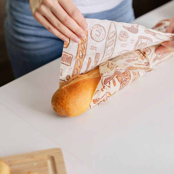 Bee's Wrap Vegan Beeswax Wraps for Bread - Beeswax Bread Wrap for Sourdough & Bread Storage - Made in USA Reusable Natural Food Wrap - Meadow