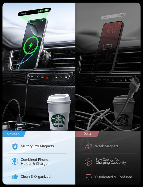 For Magsafe Car Mount Charger, 15W Fast Charging LED Magnetic Wireless Car Charger, Air Vent Phone Holders for Your Car for Magsafe Car Phone