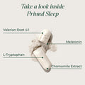 Primal Harvest Primal Sleep Support Supplement, 60 Capsules with Valerian Root, L-Tryptophan, GABA, Chamomile, and Melatonin 3Mg
