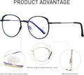 ANDWOOD Blue Light Blocking Glasses Women Cat Eye Computer Eyeglasses Metal Frame Hipster 2 Pack (2pack) Rose Gold + Black | Anti-blue Light Lens