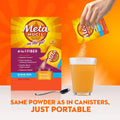 Metamucil On-The-Go, Daily Psyllium Husk Powder Supplement, Sugar-Free Powder, 4-in-1 Fiber for Digestive Health, Orange Flavored Drink, 44
