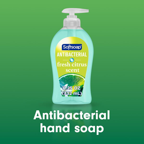 Softsoap Antibacterial Liquid Hand Soap, Fresh Citrus Scent, 11.25 fl oz (6 Pack) Fresh Citrus 11.25 Fl Oz (Pack of 6)