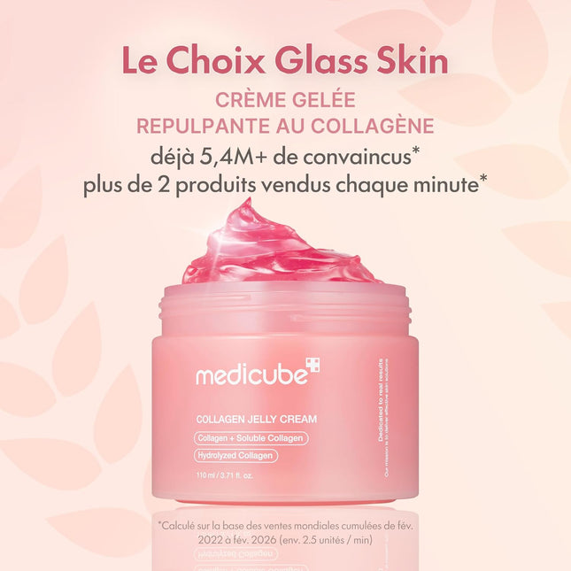 medicube Jelly Cream with Collagen, Niacinamide | Freeze-Dried Hydrolyzed Collagen for Skin Barrier Hydration & 24H Glow