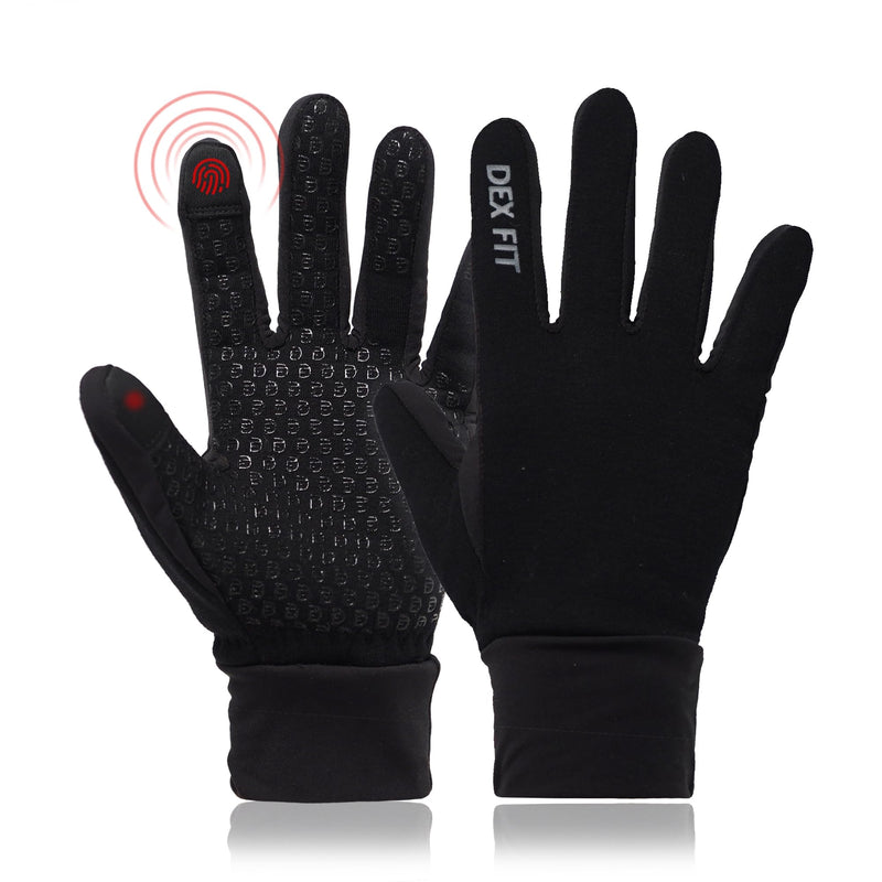 DEX FIT Warm Fleece Winter Outdoor Gloves LG201 Thermal, Ideal for Running, Hiking, Cycling Outdoor in Cold Weather, Touchscreen Compatible, Firm